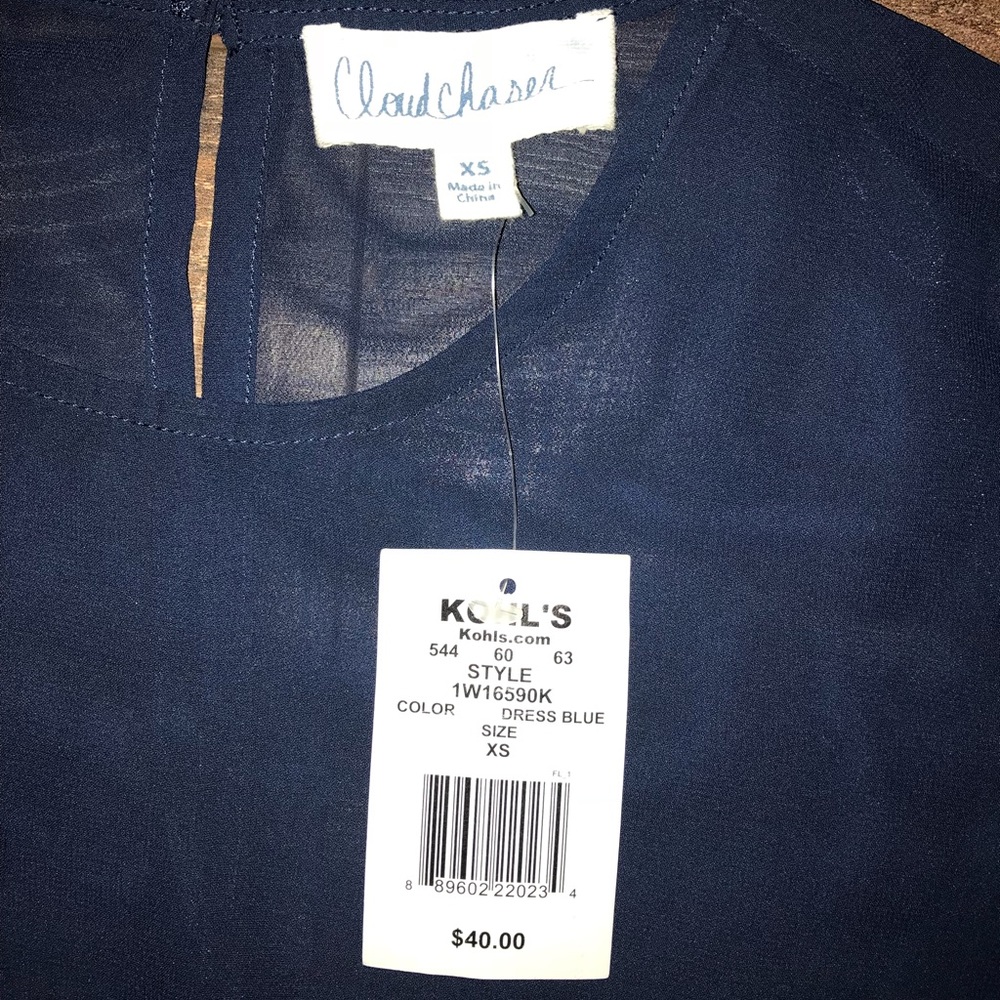Navy Sheer blouse